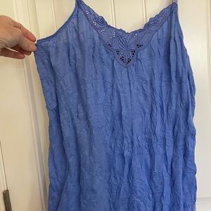 Lane Bryant Blue Ruched Sleeveless Camisole